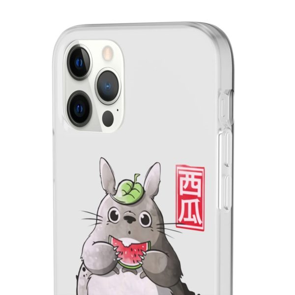 Japanese Totoro Plush - Totoro and Watermelon iPhone Cases-Accessories, Japanese Totoro Plush, My Neighbor Totoro, Phone Case