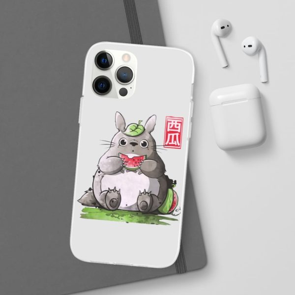 Japanese Totoro Plush - Totoro and Watermelon iPhone Cases-Accessories, Japanese Totoro Plush, My Neighbor Totoro, Phone Case