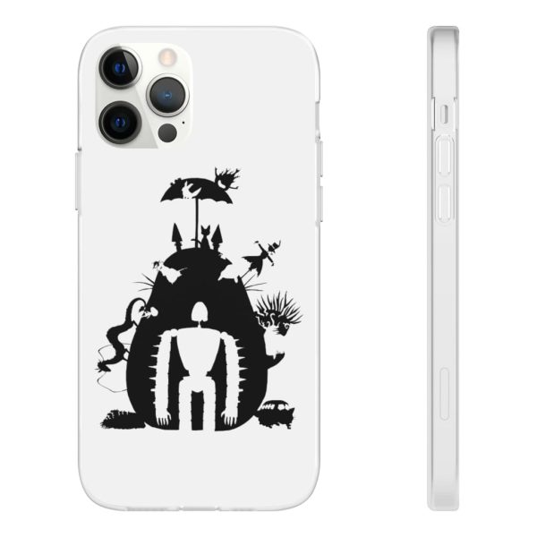 Totoro Soot Gremlins - Studio Ghibli Black & White Art Compilation iPhone Cases-Accessories, Laputa: Castle in the Sky, My Neighbor Totoro, Phone Case, Totoro Soot Gremlins