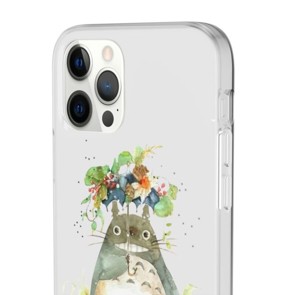 Dust Sprites Spirited Away - Totoro with Flower Umbrella iPhone Cases-Accessories, Dust Sprites Spirited Away, My Neighbor Totoro, Phone Case