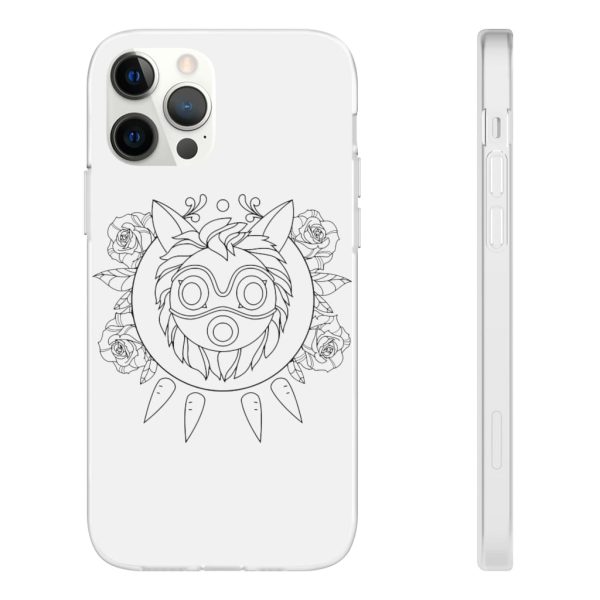 Studio Ghibli Films Princess Mononoke - Princess Mononoke Mask in Black and White iPhone Cases-Accessories, Phone Case, princess mononoke, Studio Ghibli Films Princess Mononoke