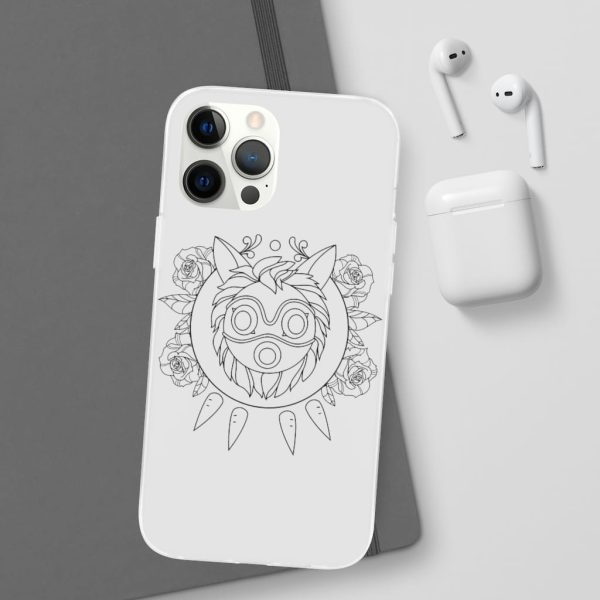 Studio Ghibli Films Princess Mononoke - Princess Mononoke Mask in Black and White iPhone Cases-Accessories, Phone Case, princess mononoke, Studio Ghibli Films Princess Mononoke