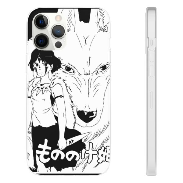 Princess Mononoke In Theaters - Princess Mononoke Black & White iPhone Cases-Phone Case, princess mononoke, Princess Mononoke In Theaters