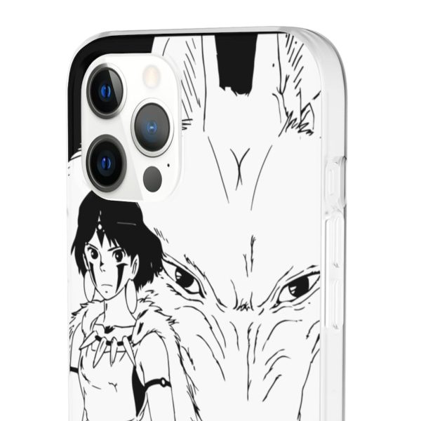 Princess Mononoke In Theaters - Princess Mononoke Black & White iPhone Cases-Phone Case, princess mononoke, Princess Mononoke In Theaters