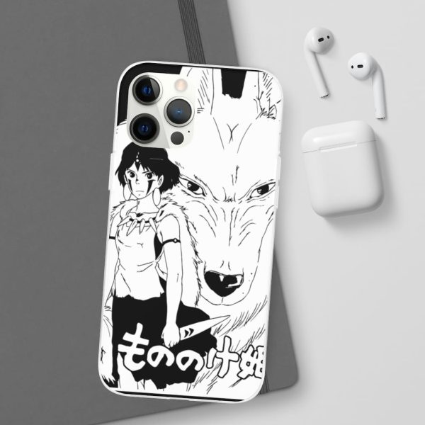 Princess Mononoke In Theaters - Princess Mononoke Black & White iPhone Cases-Phone Case, princess mononoke, Princess Mononoke In Theaters