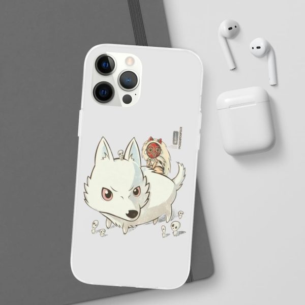 Forest Spirits Princess Mononoke - Princess Mononoke and The Wolf Cute Chibi Version iPhone Cases-Accessories, Forest Spirits Princess Mononoke, Phone Case, princess mononoke