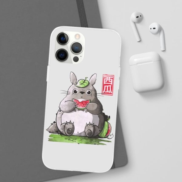 Japanese Totoro Plush - Totoro and Watermelon iPhone Cases-Accessories, Japanese Totoro Plush, My Neighbor Totoro, Phone Case