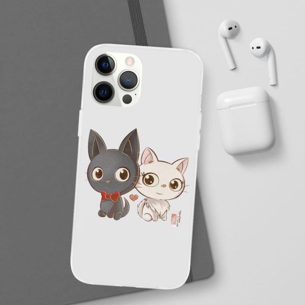 Kiki's Delivery Service Wallpaper - Kiki’s Delivery Service – Jiji and Lily Chibi iPhone Cases-Accessories, Kiki's Delivery Service, Kiki's Delivery Service Wallpaper, Phone Case