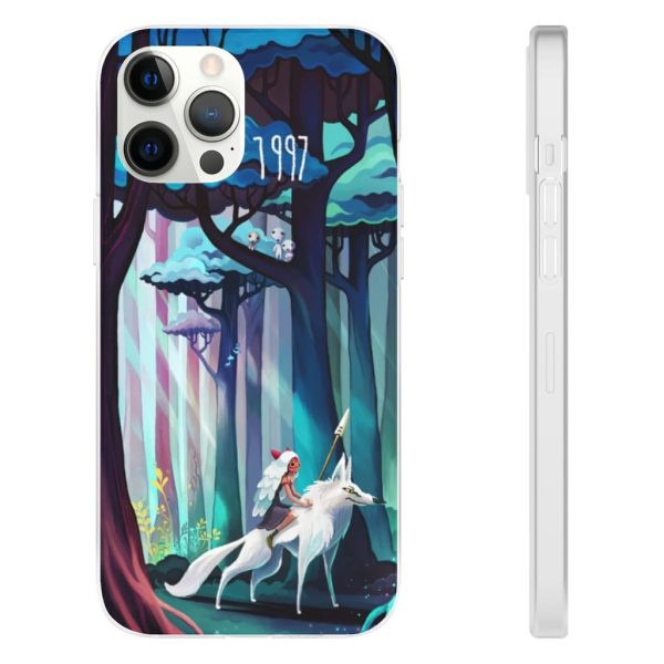 Princess Mononoke - Princess Mononoke 1997 Illustration iPhone Cases-Accessories, Phone Case, princess mononoke