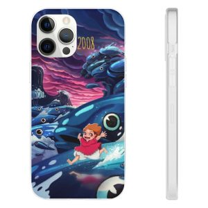 Ponyo Poster - Ponyo 2008 Illustration iPhone Cases-Accessories, Phone Case, ponyo, Ponyo Poster