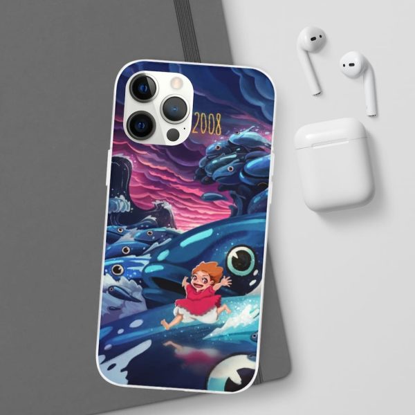 Ponyo Poster - Ponyo 2008 Illustration iPhone Cases-Accessories, Phone Case, ponyo, Ponyo Poster