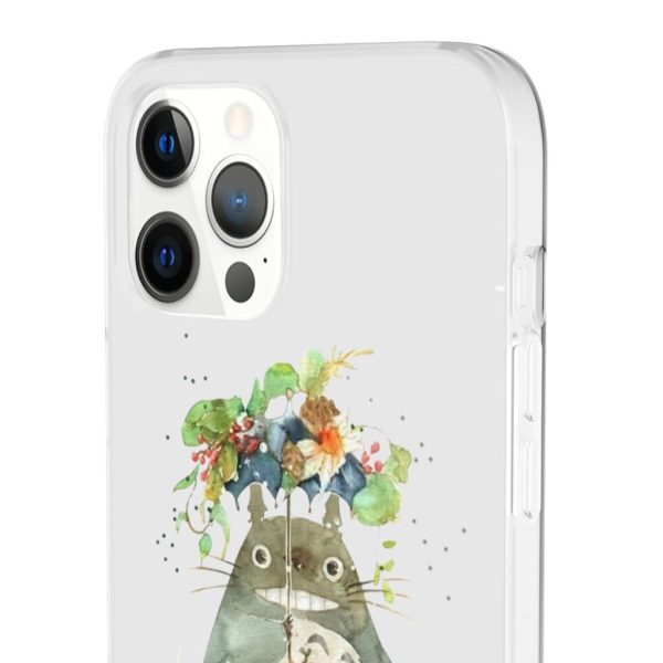 Dust Sprites Spirited Away - Totoro with Flower Umbrella iPhone Cases-Accessories, Dust Sprites Spirited Away, My Neighbor Totoro, Phone Case