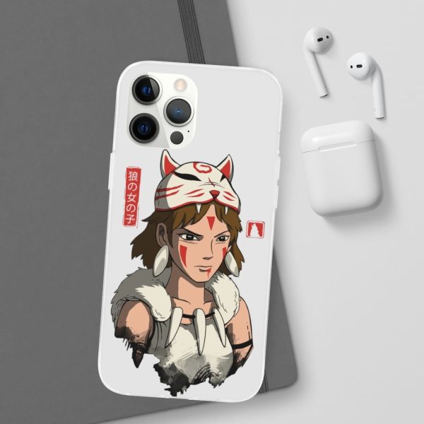 Princess Mononoke Forest Spirit Black - Mononoke The Wolf Girl iPhone Cases-Accessories, Phone Case, princess mononoke, Princess Mononoke Forest Spirit Black