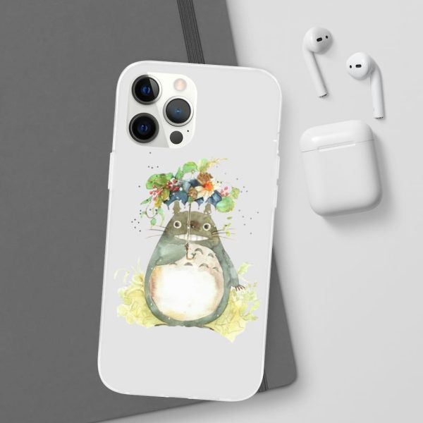 Dust Sprites Spirited Away - Totoro with Flower Umbrella iPhone Cases-Accessories, Dust Sprites Spirited Away, My Neighbor Totoro, Phone Case