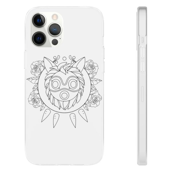 Studio Ghibli Films Princess Mononoke - Princess Mononoke Mask in Black and White iPhone Cases-Accessories, Phone Case, princess mononoke, Studio Ghibli Films Princess Mononoke