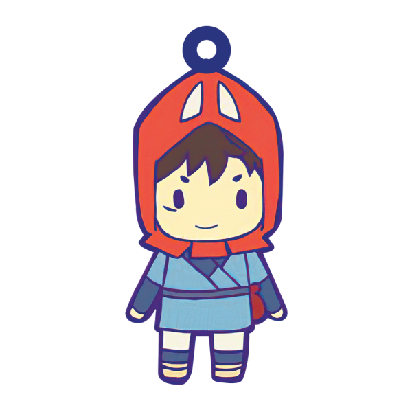 Studio Ghibli Princess Mononoke - Princess Mononoke – Ashitaka Chibi Keychain-Accessories, Keychain, princess mononoke, Studio Ghibli Princess Mononoke