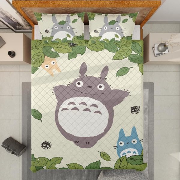 Japanese Totoro Plush - Totoro and Friends Quilt Bedding Set-Bed Set, House Decor, Japanese Totoro Plush, My Neighbor Totoro