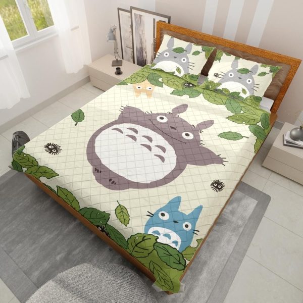 Japanese Totoro Plush - Totoro and Friends Quilt Bedding Set-Bed Set, House Decor, Japanese Totoro Plush, My Neighbor Totoro