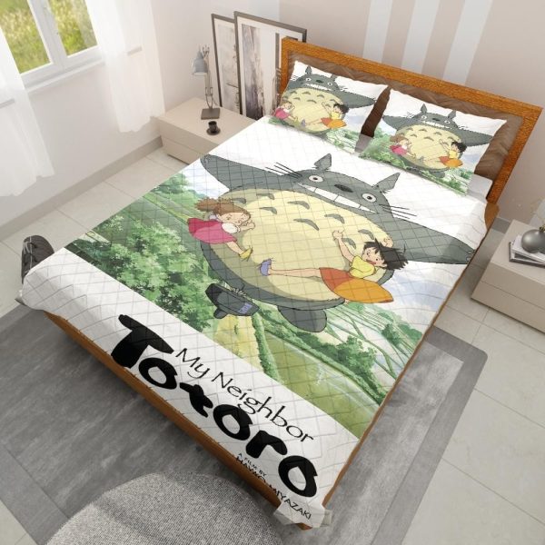 My Neighbor Totoro Poster - Totoro Spinning Quilt Bedding Set-Bed Set, House Decor, My Neighbor Totoro, My Neighbor Totoro Poster