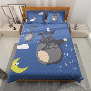 Totoro Restaurant - Umbrella Totoro Quilt Bedding Set-Bed Set, House Decor, My Neighbor Totoro, Totoro Restaurant