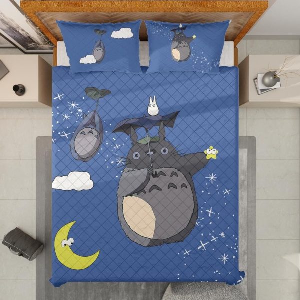 Totoro Restaurant - Umbrella Totoro Quilt Bedding Set-Bed Set, House Decor, My Neighbor Totoro, Totoro Restaurant