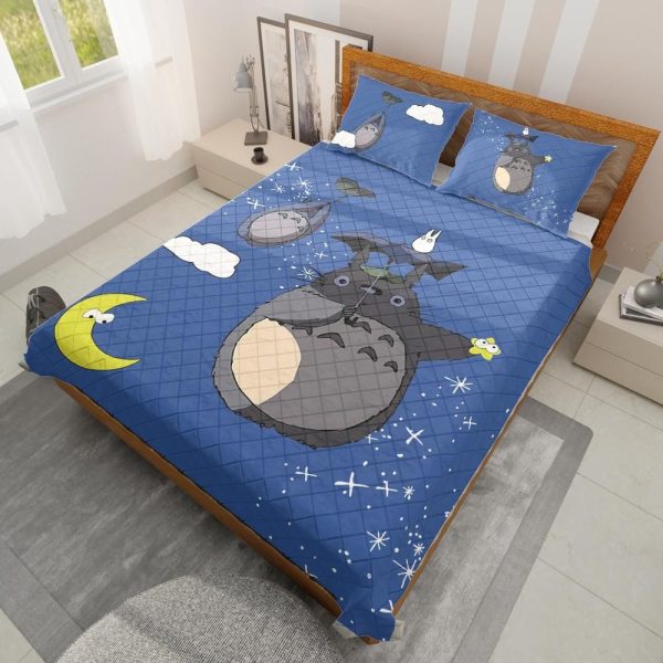 Totoro Restaurant - Umbrella Totoro Quilt Bedding Set-Bed Set, House Decor, My Neighbor Totoro, Totoro Restaurant