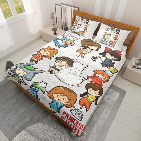 Is Totoro Forest Japan Safe - Ghibli Princess Quilt Bedding Set-Bed Set, House Decor, Howl's Moving Castle, Is Totoro Forest Japan Safe, Kiki's Delivery Service, Laputa: Castle in the Sky, My Neighbor Totoro, ponyo, princess mononoke, Spirited Away