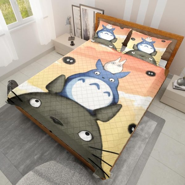 My Neighbor Totoro Satsuki - Totoro Family Quilt Bedding Set-Bed Set, House Decor, My Neighbor Totoro, My Neighbor Totoro Satsuki