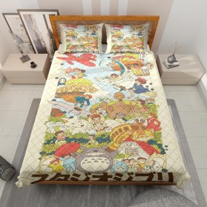 Caballito De Totora Png - Studio Ghibli Compilation Quilt Bedding Set-Bed Set, Caballito De Totora Png, House Decor, Howl's Moving Castle, Kiki's Delivery Service, My Neighbor Totoro, ponyo, princess mononoke, Spirited Away