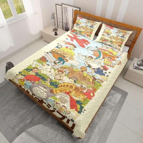 Caballito De Totora Png - Studio Ghibli Compilation Quilt Bedding Set-Bed Set, Caballito De Totora Png, House Decor, Howl's Moving Castle, Kiki's Delivery Service, My Neighbor Totoro, ponyo, princess mononoke, Spirited Away