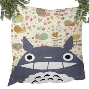 Totoro Anime - Smiling Totoro Quilt Blanket-Bed Set, House Decor, My Neighbor Totoro, Totoro Anime