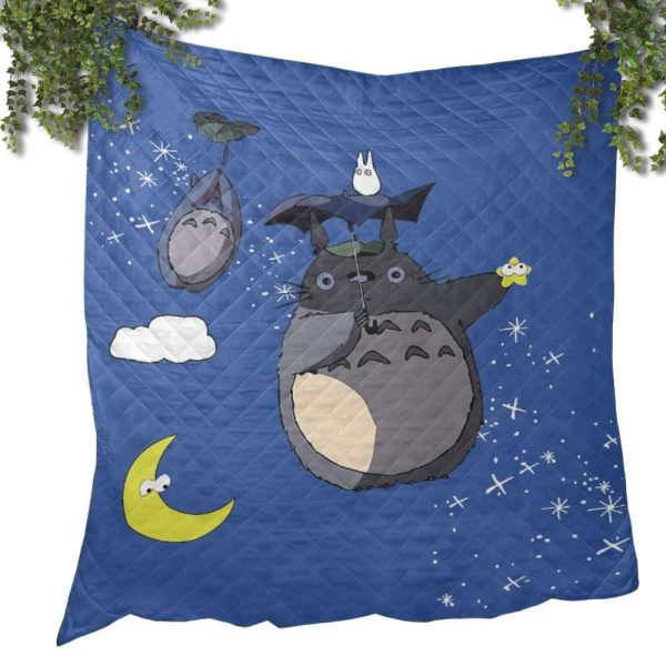 Totoro Ramen - Umbrella Totoro Quilt Blanket-Bed Set, House Decor, My Neighbor Totoro, Totoro Ramen