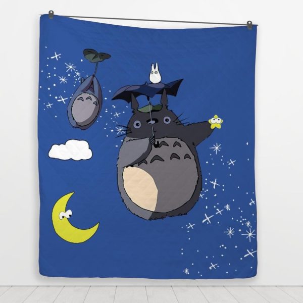 Totoro Ramen - Umbrella Totoro Quilt Blanket-Bed Set, House Decor, My Neighbor Totoro, Totoro Ramen