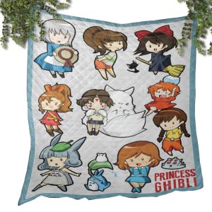 Casa Mas Grande De Totoral - Ghibli Princess Quilt Blanket-Bed Set, Casa Mas Grande De Totoral, House Decor, Howl's Moving Castle, Kiki's Delivery Service, Laputa: Castle in the Sky, My Neighbor Totoro, ponyo, Spirited Away