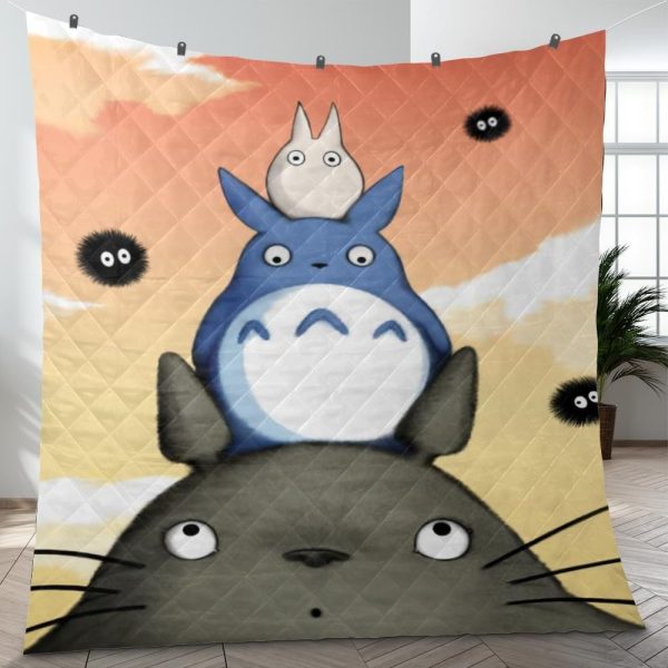 My Neighbor Totoro Backpack - Totoro Family Quilt Blanket-Bed Set, House Decor, My Neighbor Totoro, My Neighbor Totoro Backpack