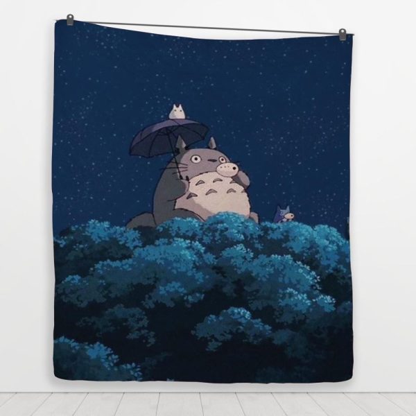 Totoro Shirt - Totoro Flute Night Quilt Blanket-Bed Set, House Decor, My Neighbor Totoro, Totoro Shirt