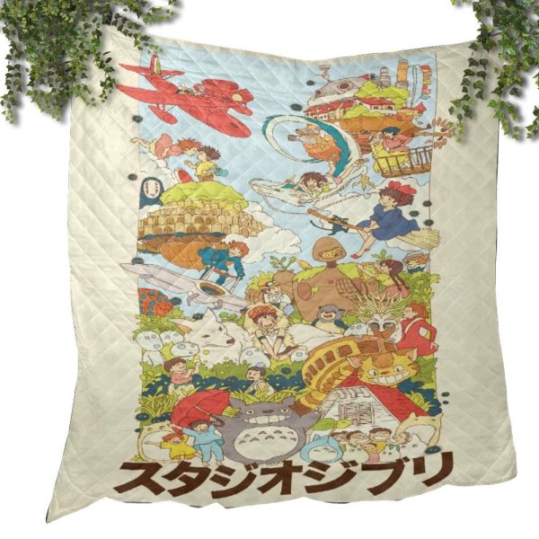 Studio Ghibli Compilation Quilt Blanket-Bed Set, House Decor