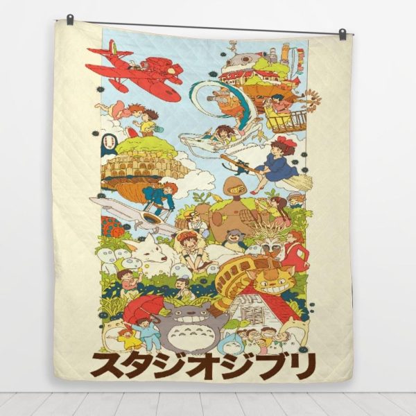 Studio Ghibli Compilation Quilt Blanket-Bed Set, House Decor