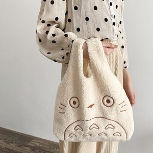 Totoro Dust Sprites - My Neighbor Totoro Cartoon Corduroy Tote Bag-Accessories, Bags, My Neighbor Totoro, Other, Totoro Dust Sprites