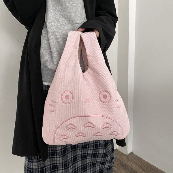 Totoro Dust Sprites - My Neighbor Totoro Cartoon Corduroy Tote Bag-Accessories, Bags, My Neighbor Totoro, Other, Totoro Dust Sprites