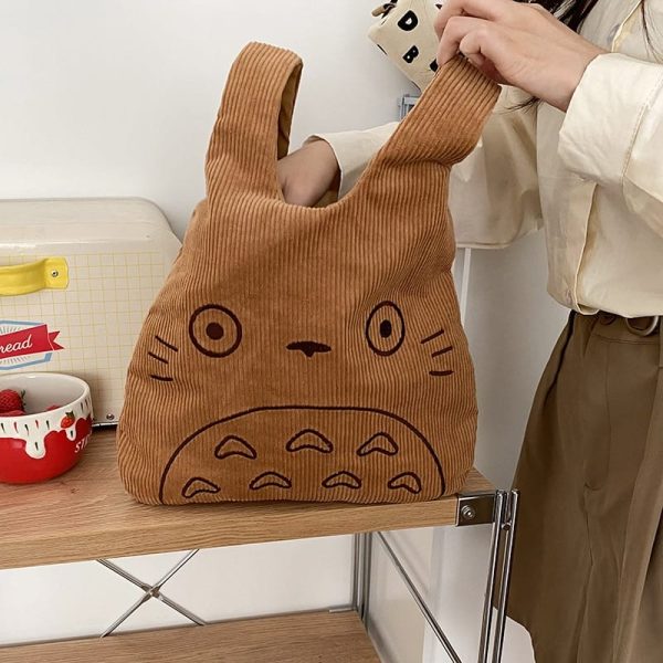 Totoro Dust Sprites - My Neighbor Totoro Cartoon Corduroy Tote Bag-Accessories, Bags, My Neighbor Totoro, Other, Totoro Dust Sprites