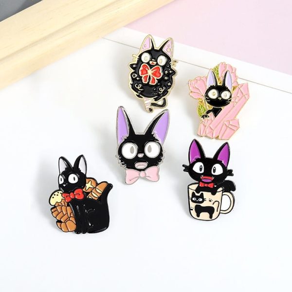 Kiki's Delivery Service Characters - Kiki’s Delivery Service Jiji Badge Pin Collection-Accessories, Figure, Kiki's Delivery Service, Kiki's Delivery Service Characters, Other