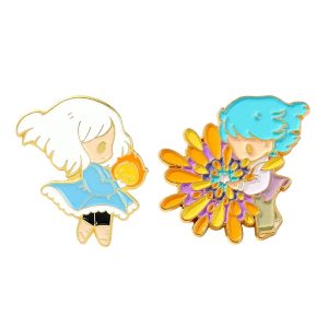 Howl's Moving Castle Movie Cast - Howl’s Moving Castle – Kawaii Chibi Sophie And Howl Badge Pin-Accessories, Howl's Moving Castle, Howl's Moving Castle Movie Cast, Other