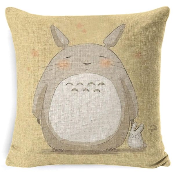 Totoro Ramen - Colorful Totoro Printed Throw Pillow Cover-House Decor, My Neighbor Totoro, Other, Totoro Ramen