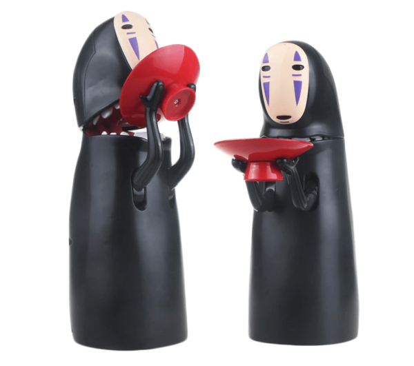 Cast Of Spirited Away - Spirited Away No Face Kaonashi Moving Piggy Bank-Cast Of Spirited Away, House Decor, Kamaji Spirited Away, kaonashi, no face, Spirited Away, Toy Figure