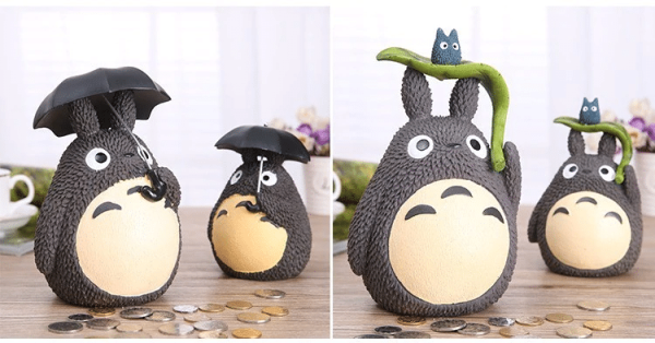 Totoro Dust Sprites - My Neighbor Totoro with Umbrella Piggy Bank-My Neighbor Totoro, Totoro Dust Sprites, Toy Figure