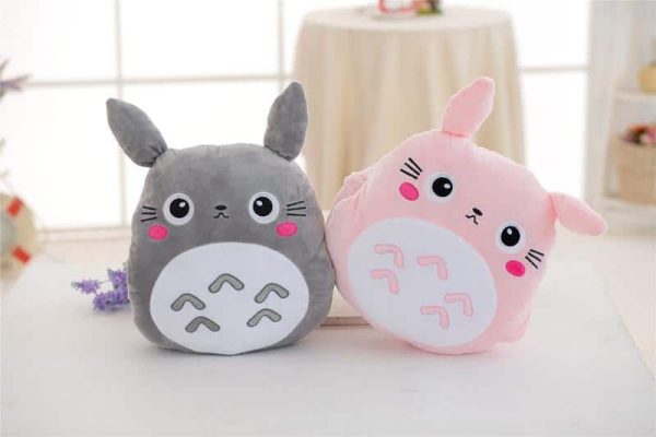 My Neighbour Totoro Cast - My Neighbor Totoro Hand Warmer Plush Pillow With Coloring Blanket-My Neighbor Totoro, My Neighbour Totoro Cast, Plushies