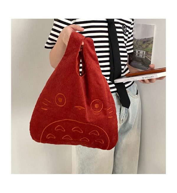 Totoro Dust Sprites - My Neighbor Totoro Cartoon Corduroy Tote Bag-Accessories, Bags, My Neighbor Totoro, Other, Totoro Dust Sprites