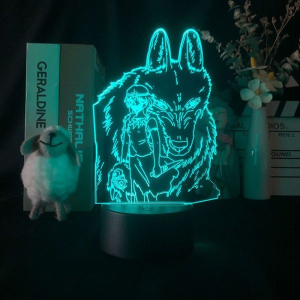 Princess Mononoke In Theaters - Princess Mononoke 3D LED Light Multi-Color Changing-House Decor, Other, princess mononoke, Princess Mononoke In Theaters