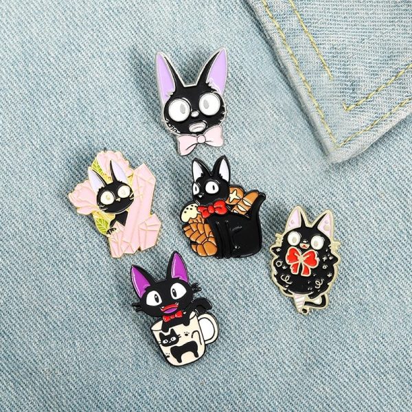 Kiki's Delivery Service Characters - Kiki’s Delivery Service Jiji Badge Pin Collection-Accessories, Figure, Kiki's Delivery Service, Kiki's Delivery Service Characters, Other